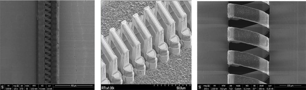 microscopic 3-D Gold helices consisting of diamond supporting substrate (ultimate insulator)